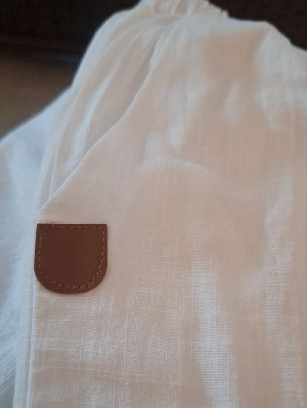 White Straight-Leg Cotton Pants in White Size Med - Picture 6 of 8